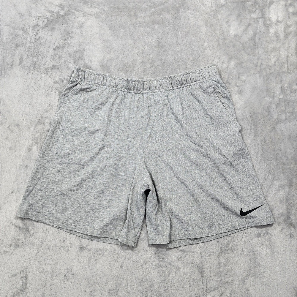 Nike‎ Shorts Mens 2XL Gray Dri-FIT Jersey 7" Inseam Athletic Gym Training Casual